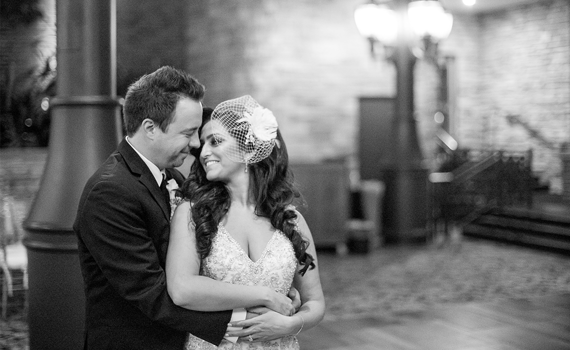 Candice & Travis before their wedding reception zaffa at the Inn at St. Johns in Plymouth, Michigan